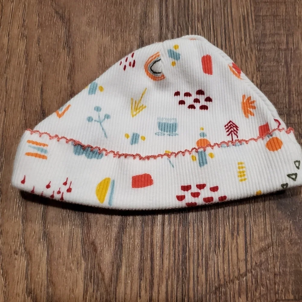 Carter Little Planet Matching Set Top Pants Hat Ribbed Organic Cotton Rainbow 3M